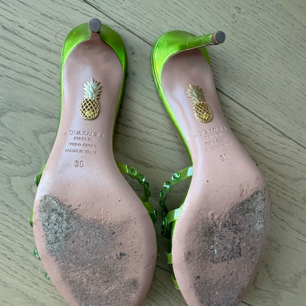 Aquazurra Tequila Crystal-Embellished Leather Heels - Picture 5 of 7
